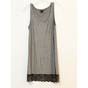 Only Hearts Helena Stuart Charcoal Silver Slip Dress Size Medium